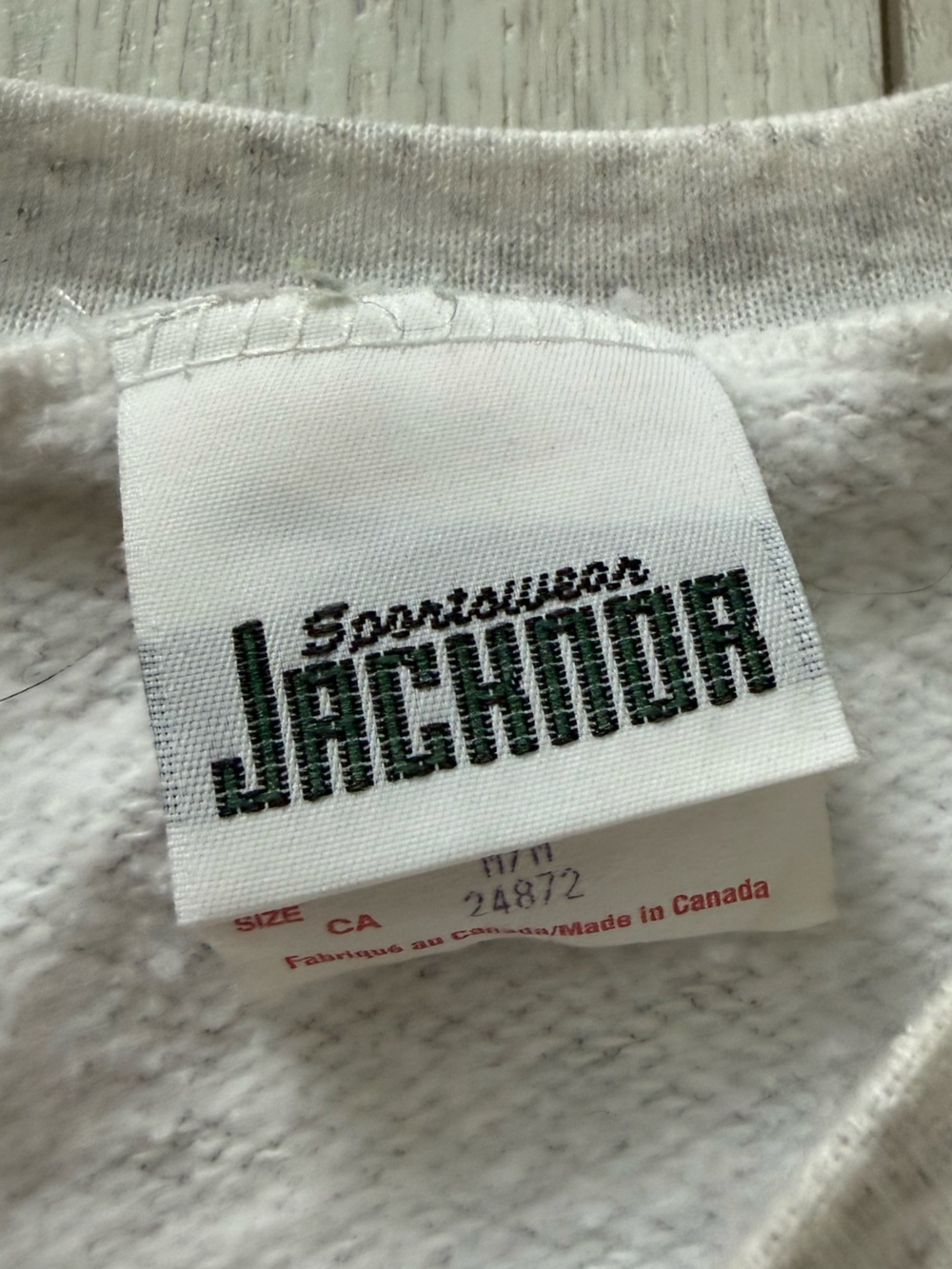 Vintage single stitch grey pullover crewneck sweatshirt medium Canada 80s 90s - Picture 2 of 8
